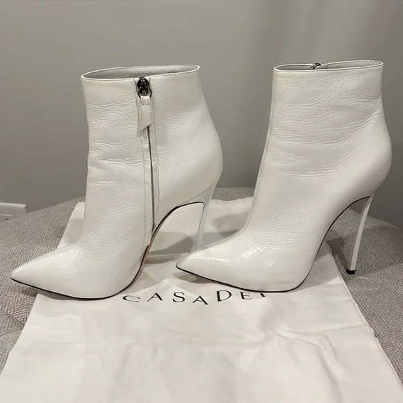 Casadei White Blade stiletto boots size 37 1/2 - Picture 2 of 9